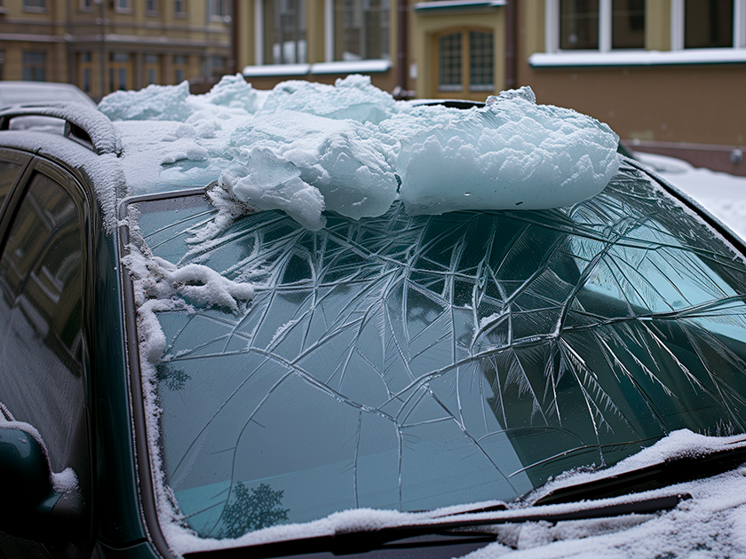 Что делать, если снег с крыши дома повредил автомобиль